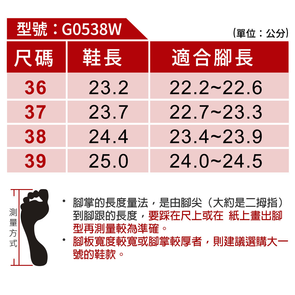 G0538W-尺寸表